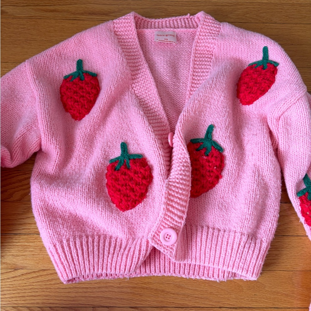 Pink Women’s Strawberry Knit Cardigan